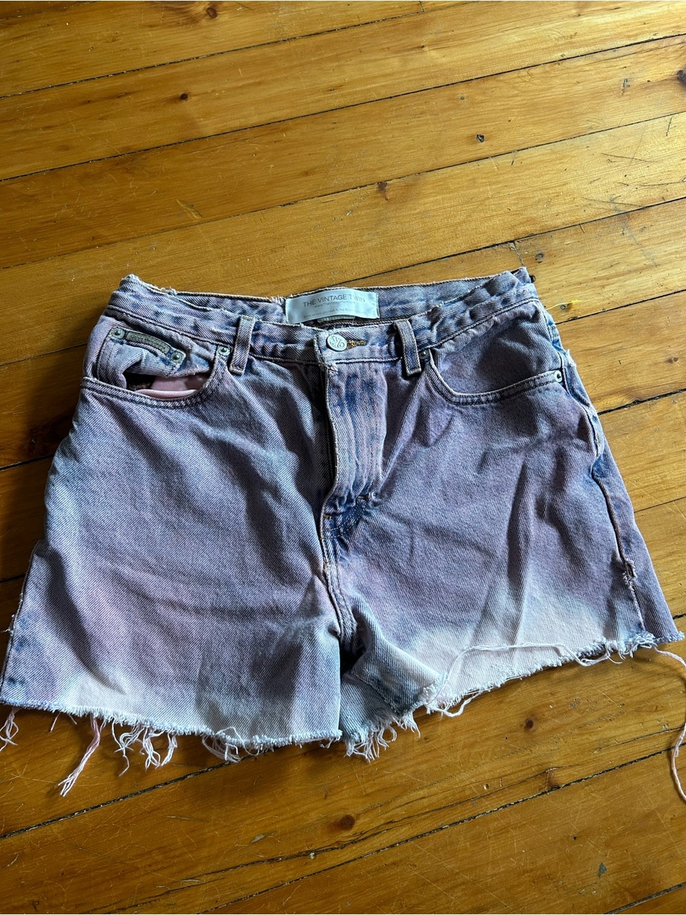 Calvin Klein vintage purple wash distressed shorts 28